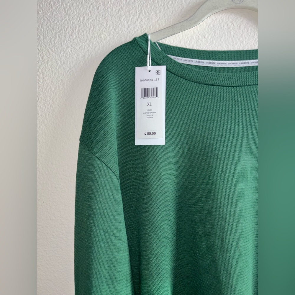 Lacoste Classic Green sleepwear shirt NWT - Picture 3 of 5